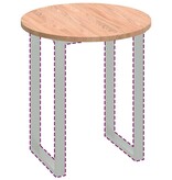 VidaXL Tafelblad Anders Lichtbruin Ø 70 x 2.5 cm Massief eikenhout