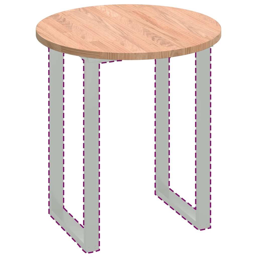 VidaXL Tafelblad Anders Lichtbruin Ø 70 x 2.5 cm Massief eikenhout