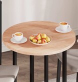 VidaXL Tafelblad Anders Lichtbruin Ø 70 x 2.5 cm Massief eikenhout