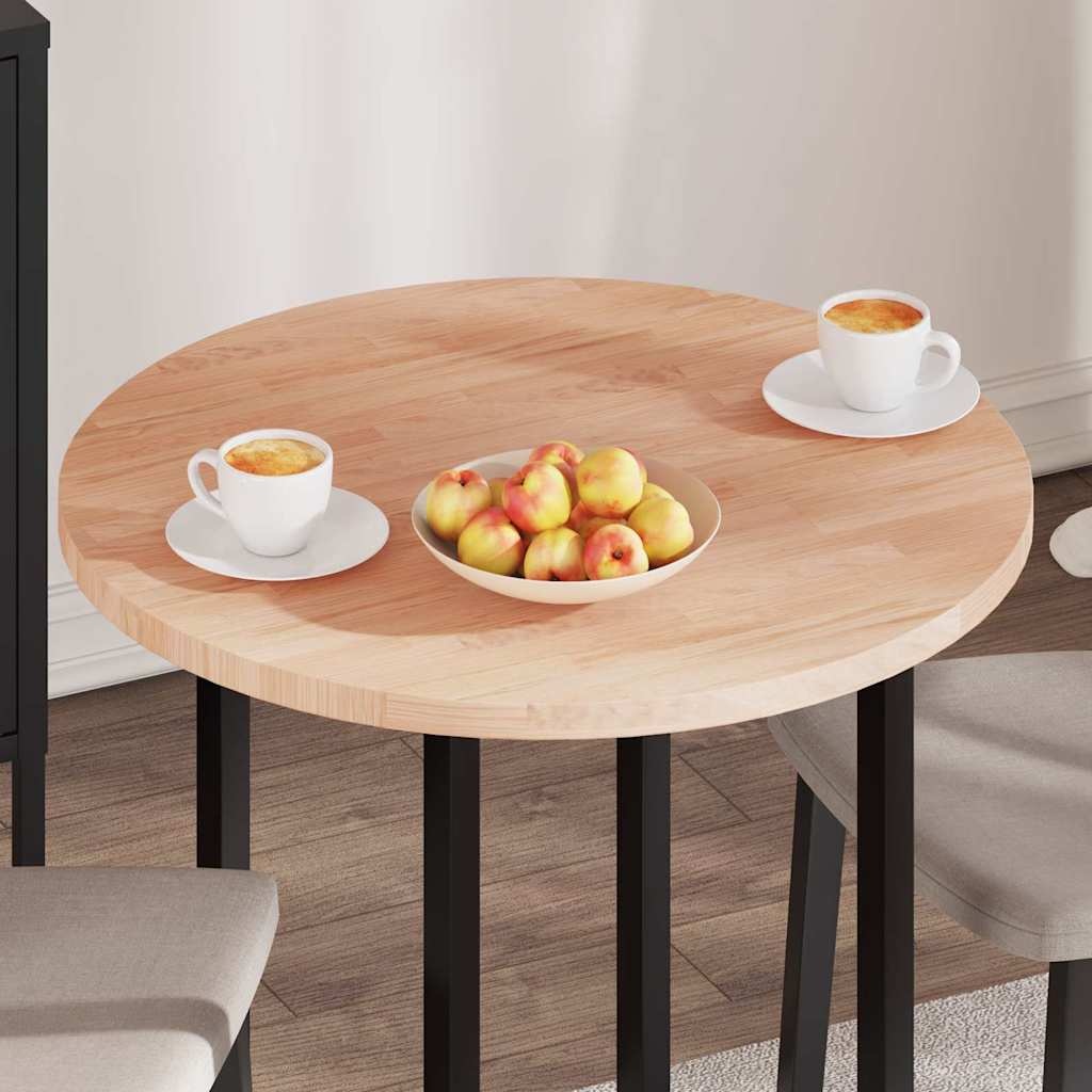 VidaXL Tafelblad Anders Lichtbruin Ø 70 x 2.5 cm Massief eikenhout