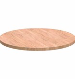 VidaXL Tafelblad Anders Lichtbruin Ø 70 x 2.5 cm Massief eikenhout