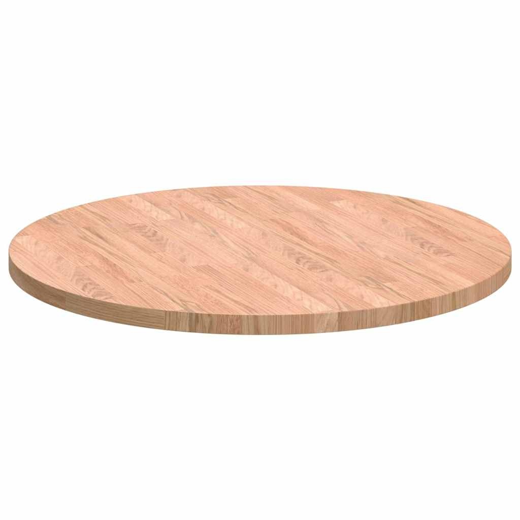 VidaXL Tafelblad Anders Lichtbruin Ø 70 x 2.5 cm Massief eikenhout