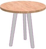 VidaXL Tafelblad Anders Lichtbruin Ø 60 x 2.5 cm Massief eikenhout