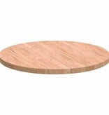 VidaXL Tafelblad Anders Lichtbruin Ø 60 x 2.5 cm Massief eikenhout