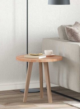 VidaXL Tafelblad Lichtbruin Ø 50 x 2.5 cm Massief eikenhout