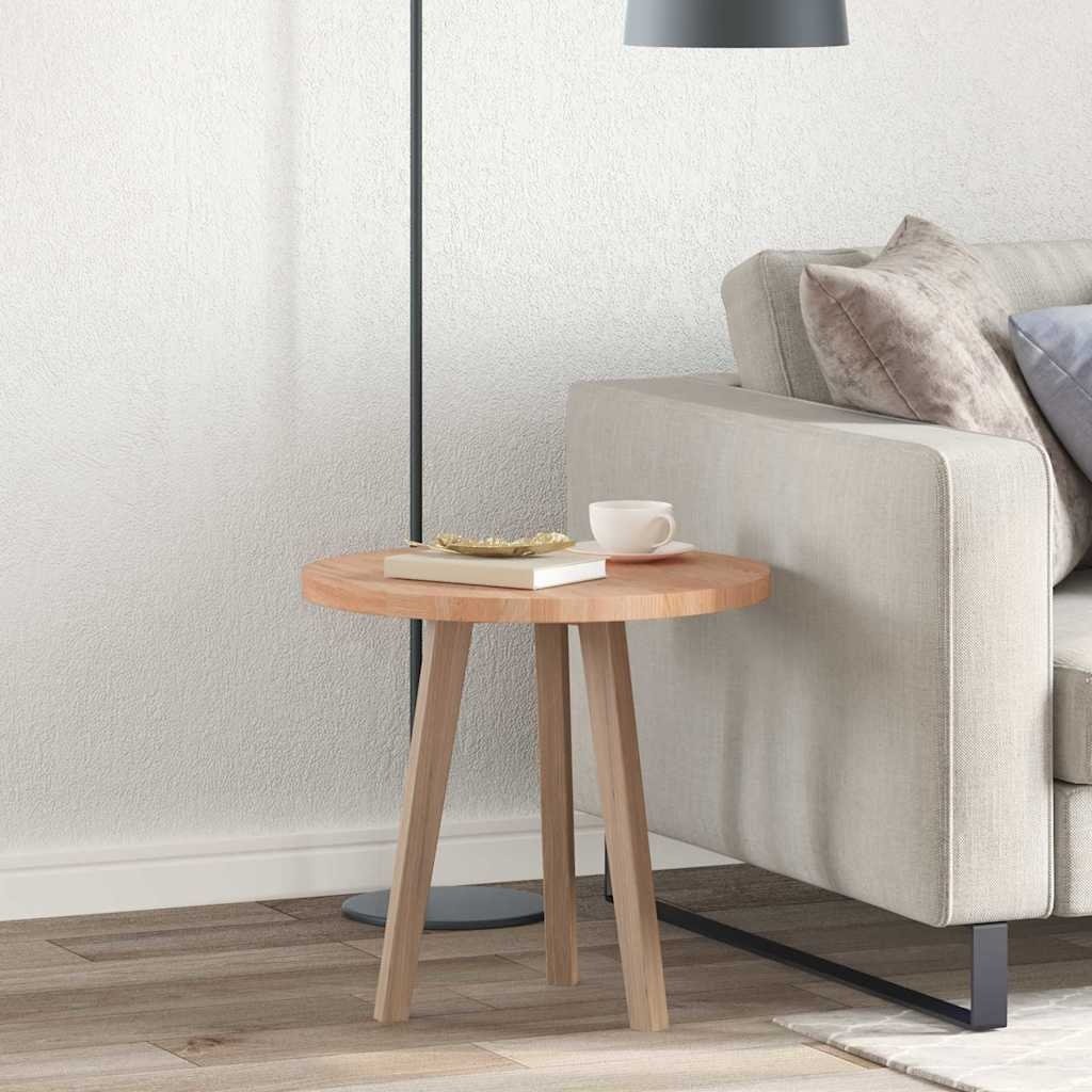 VidaXL Tafelblad Lichtbruin Ø 50 x 2.5 cm Massief eikenhout