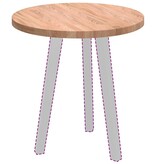 VidaXL Tafelblad Lichtbruin Ø 50 x 2.5 cm Massief eikenhout