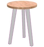 VidaXL Tafelblad Anders Lichtbruin Ø 40 x 2.5 cm Massief eikenhout