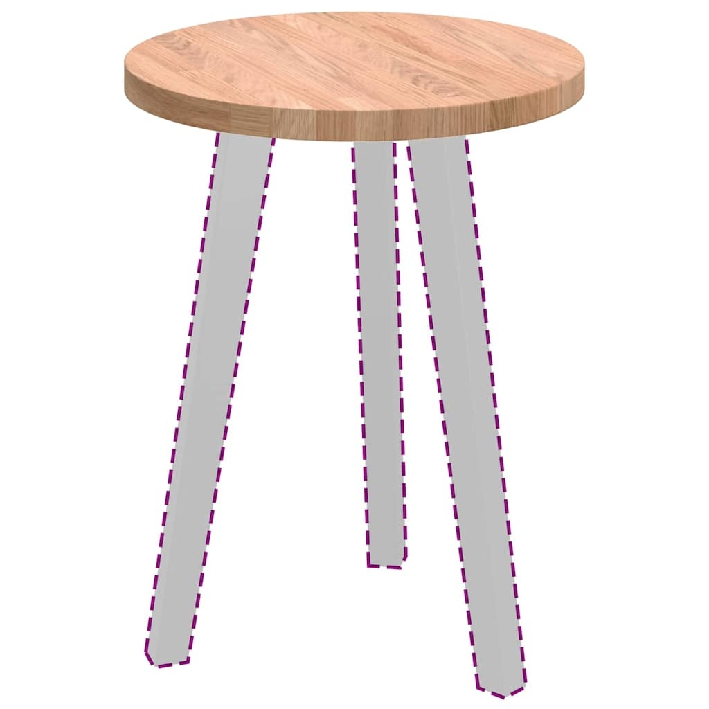 VidaXL Tafelblad Anders Lichtbruin Ø 40 x 2.5 cm Massief eikenhout