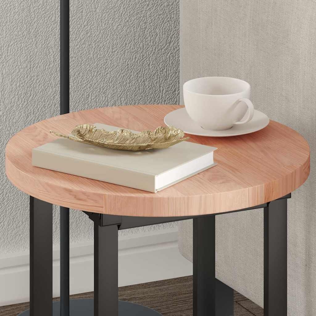 VidaXL Tafelblad Anders Lichtbruin Ø 40 x 2.5 cm Massief eikenhout