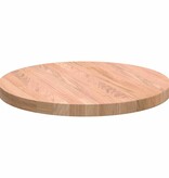 VidaXL Tafelblad Anders Lichtbruin Ø 40 x 2.5 cm Massief eikenhout