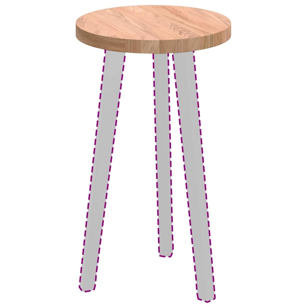 VidaXL Tafelblad Lichtbruin Ø 30 x 2.5 cm Massief eikenhout