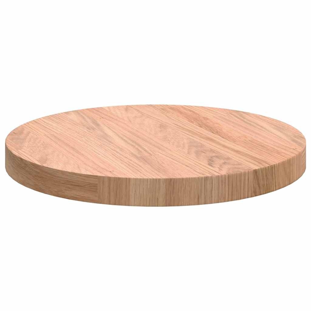 VidaXL Tafelblad Lichtbruin Ø 30 x 2.5 cm Massief eikenhout