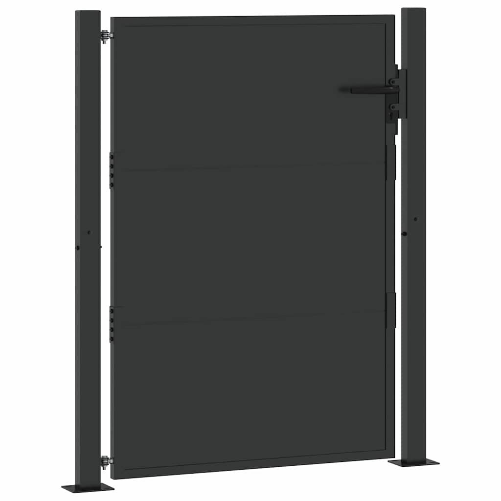 VidaXL Tuinpoort, Tuindeur 105x200 cm Cortenstaal Zwart 100 x 150 cm