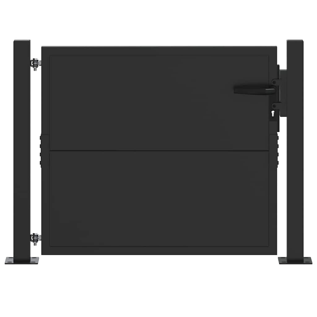 VidaXL Tuinpoort, Tuindeur 105x200 cm Cortenstaal Zwart 100 x 100 cm