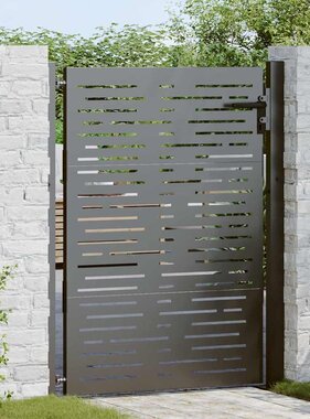 VidaXL Tuinpoort, Tuindeur 105x75 cm Cortenstaal Vierkant Ontwerp
