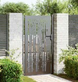 VidaXL Tuinpoort, Tuinpoort 105x75 cm Cortenstaal Bamboe Ontwerp Zwart