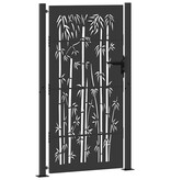 VidaXL Tuinpoort, Tuinpoort 105x75 cm Cortenstaal Bamboe Ontwerp Zwart