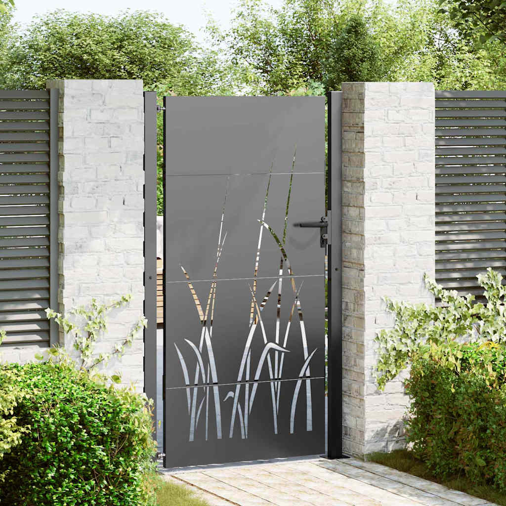 VidaXL Tuinpoort met slot Zwart 105 x 175 cm Poedergecoat staal