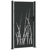 VidaXL Tuinpoort met slot Zwart 105 x 175 cm Poedergecoat staal