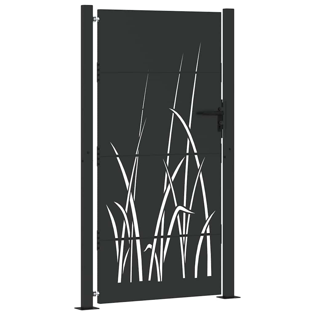 VidaXL Tuinpoort met slot Zwart 105 x 175 cm Poedergecoat staal
