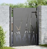 VidaXL Tuinpoort met slot Zwart 105 x 150 cm Poedergecoat staal