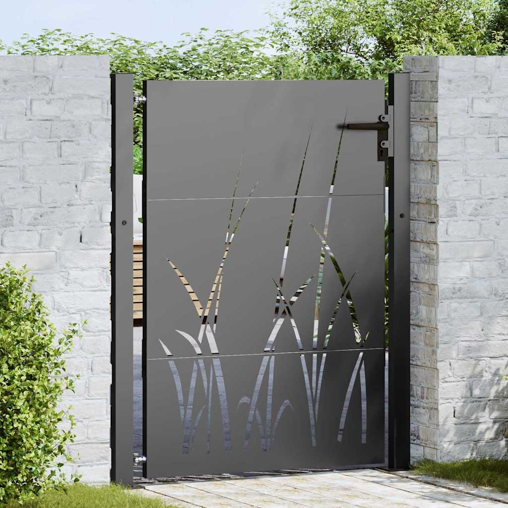VidaXL Tuinpoort met slot Zwart 105 x 150 cm Poedergecoat staal