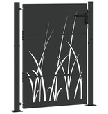 VidaXL Tuinpoort met slot Zwart 105 x 150 cm Poedergecoat staal