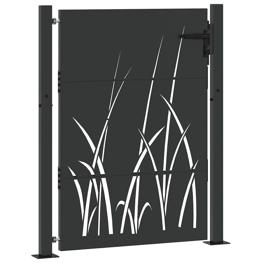 VidaXL Tuinpoort met slot Zwart 105 x 150 cm Poedergecoat staal