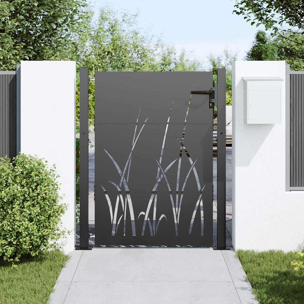 VidaXL Tuinpoort met slot Zwart 105 x 125 cm Poedergecoat staal
