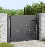 VidaXL Tuinpoort met slot Zwart 105 x 100 cm Poedergecoat staal