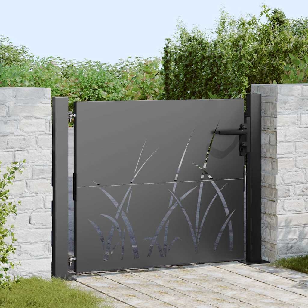 VidaXL Tuinpoort met slot Zwart 105 x 100 cm Poedergecoat staal