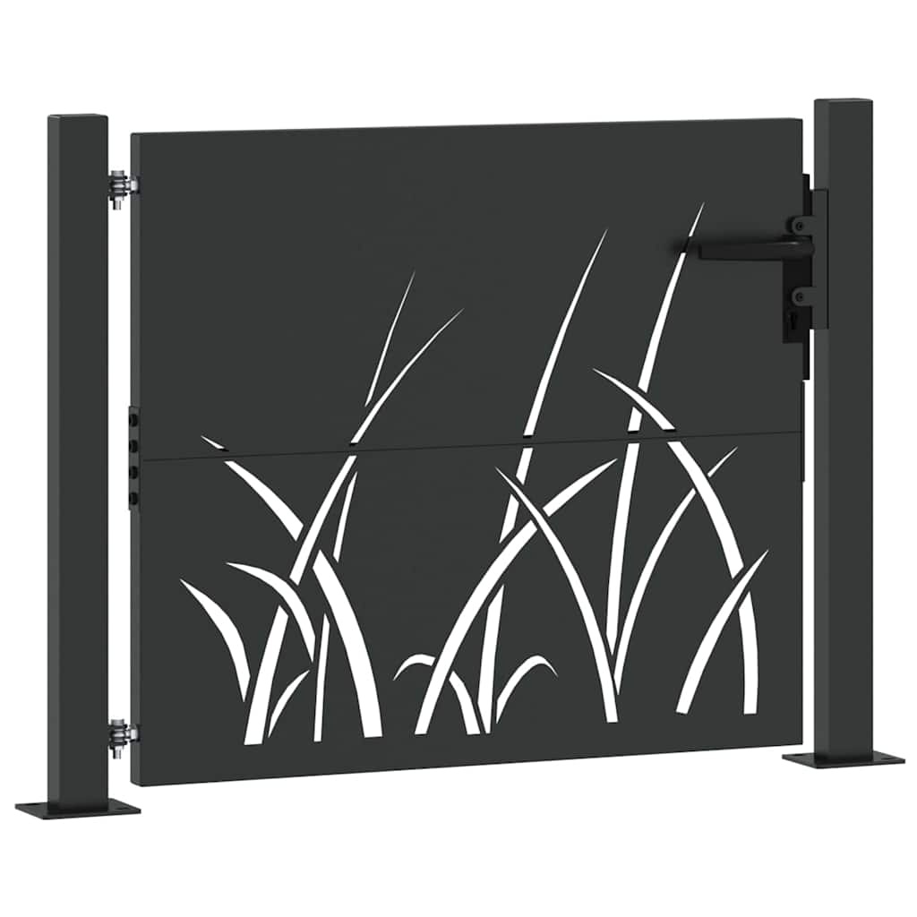 VidaXL Tuinpoort met slot Zwart 105 x 100 cm Poedergecoat staal