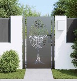 VidaXL Tuinpoort met slot Zwart 105 x 200 cm Poedergecoat staal