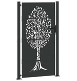 VidaXL Tuinpoort met slot Zwart 105 x 175 cm Poedergecoat staal