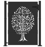 VidaXL Tuinpoort met slot Zwart 105 x 150 cm Poedergecoat staal