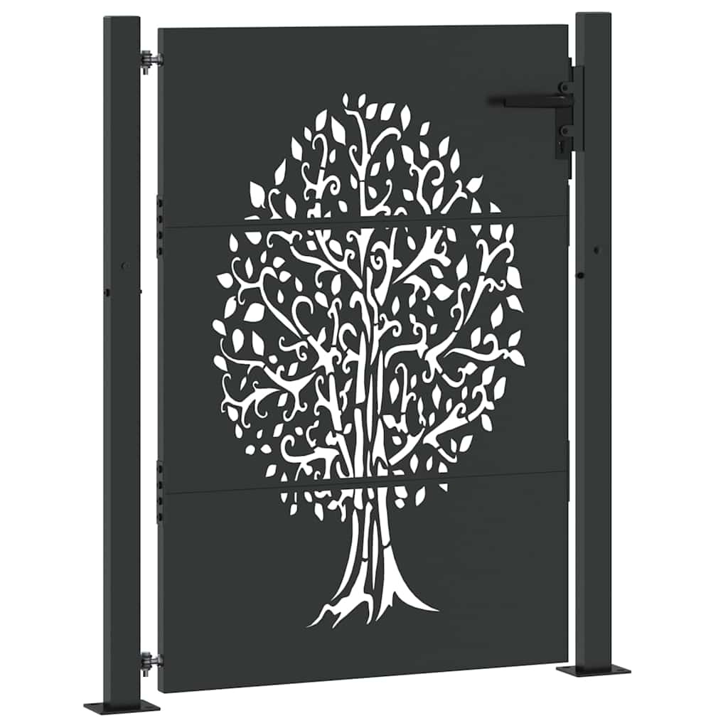 VidaXL Tuinpoort met slot Zwart 105 x 150 cm Poedergecoat staal