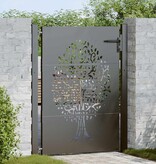 VidaXL Tuinpoort met slot Zwart 105 x 125 cm Poedergecoat staal