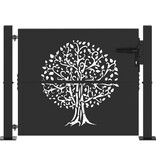 VidaXL Tuinpoort met slot Zwart 105 x 100 cm Poedergecoat staal