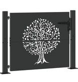 VidaXL Tuinpoort met slot Zwart 105 x 100 cm Poedergecoat staal