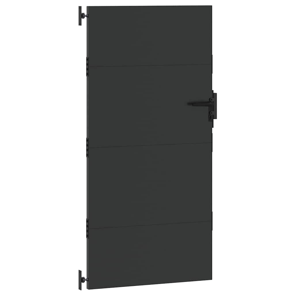 VidaXL Tuinpoort met slot Zwart 105 x 175 cm Poedergecoat staal