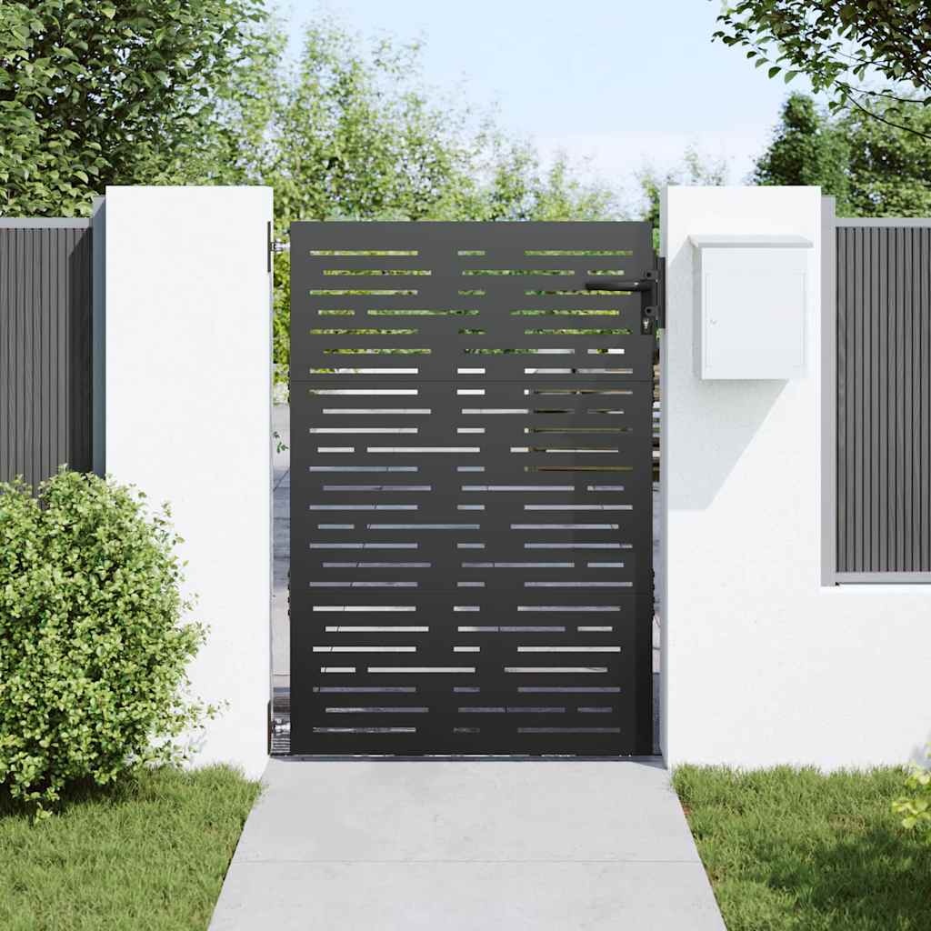 VidaXL Tuinpoort met slot Zwart 105 x 150 cm Poedergecoat staal