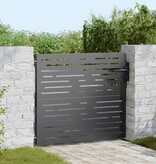 VidaXL Tuinpoort met slot Zwart 105 x 100 cm Poedergecoat staal