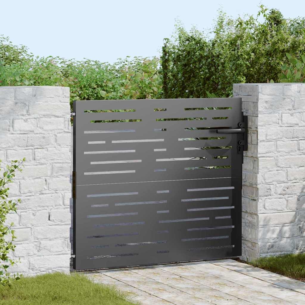 VidaXL Tuinpoort met slot Zwart 105 x 100 cm Poedergecoat staal