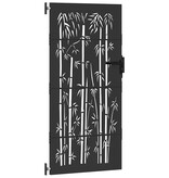 VidaXL Tuinpoort met slot Zwart 105 x 200 cm Poedergecoat staal