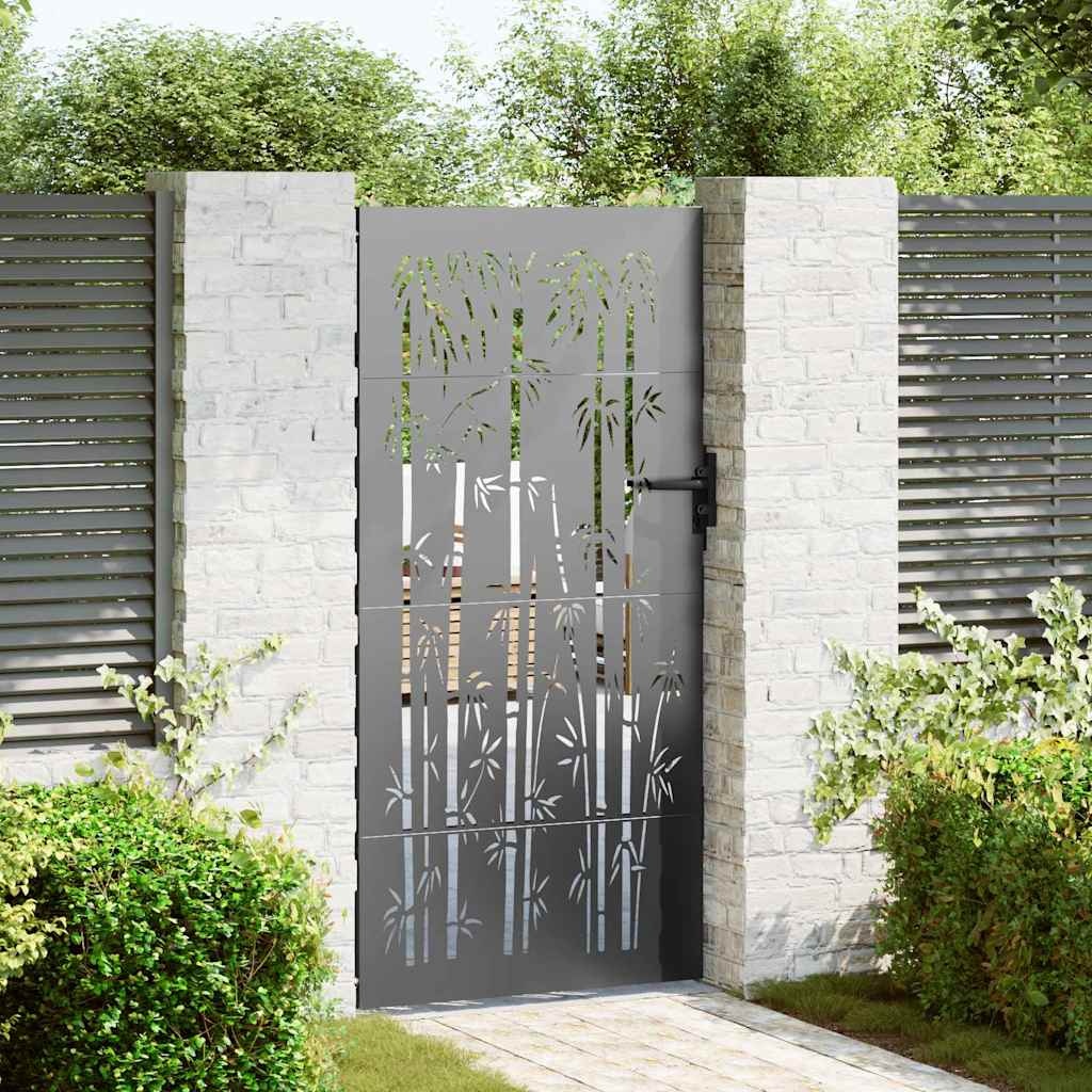 VidaXL Tuinpoort met slot Zwart 105 x 175 cm Poedergecoat staal
