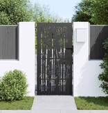 VidaXL Tuinpoort met slot Zwart 105 x 175 cm Poedergecoat staal