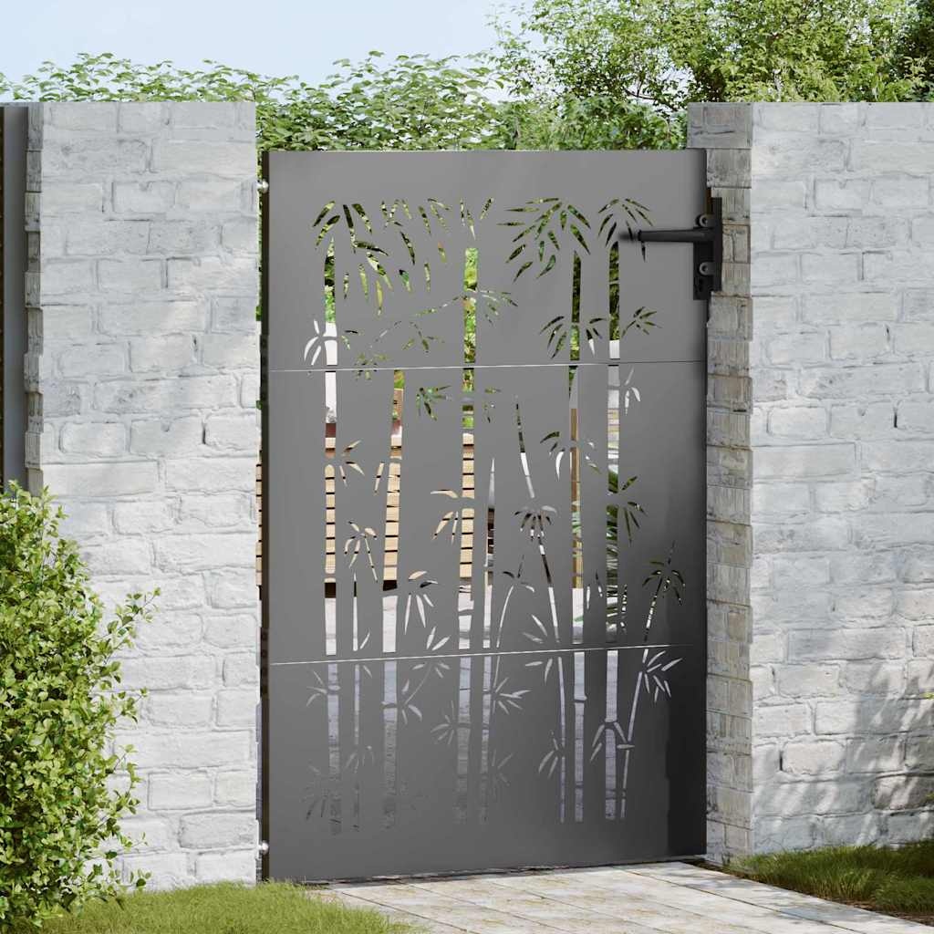 VidaXL Tuinpoort met slot Zwart 105 x 150 cm Poedergecoat staal