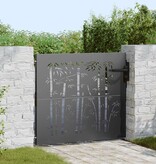 VidaXL Tuinpoort met slot Zwart 105 x 100 cm Poedergecoat staal