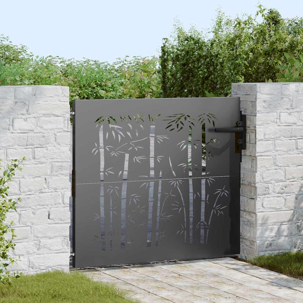 VidaXL Tuinpoort met slot Zwart 105 x 100 cm Poedergecoat staal
